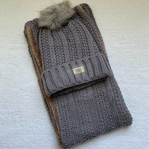 UGG Grey Hat & Scarf Set